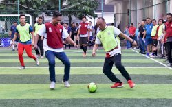 Berlangsung Seru, Pertandingan Futsal HUT Sulsel Diikuti Pj Gubernur Prof Zudan dan Legenda PSM Makassar
