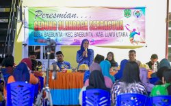 Bupati Luwu Utara Resmikan Gedung Olahraga Serba Guna Desa Baebunta