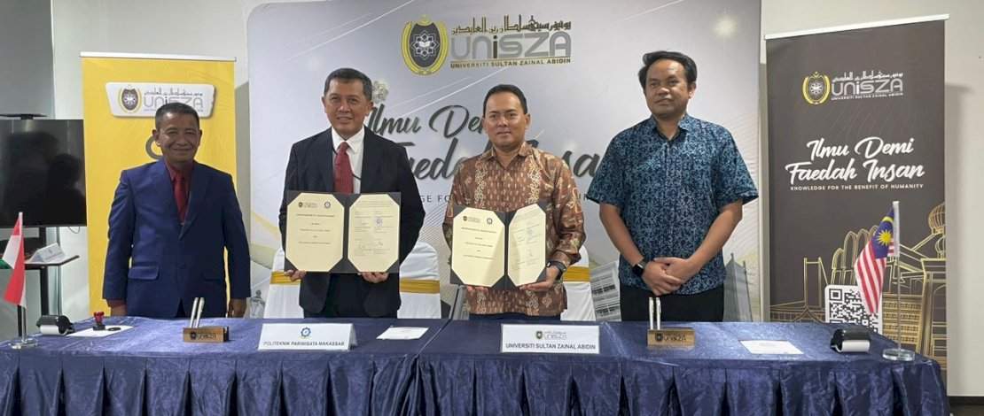 Perkuat Kerja Sama Akademik dan Penelitian Internasional, Poltekpar Makassar Tandatangani MoU dengan  UniSZA Malaysia