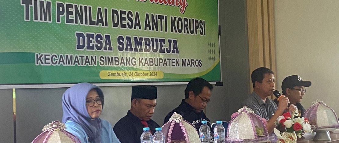 Tim Penilai Desa Antikorupsi Provinsi Sulawesi Selatan (Sulsel) kembali melanjutkan agenda penilaian desa antikorupsi dengan melakukan visitasi ke Desa Sambueja, Kecamatan Simbang, Kabupaten Maros, Kamis, 24 Oktober 2024.
