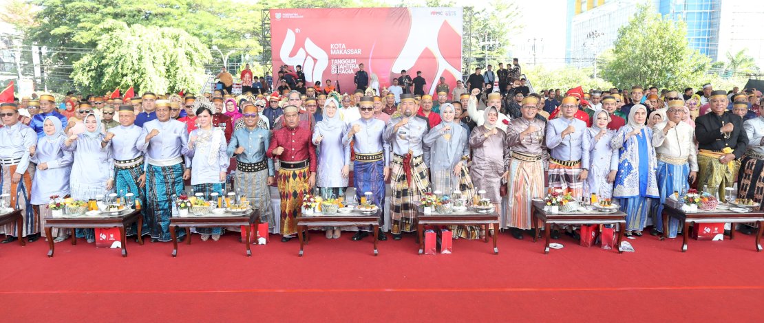 HUT 417 Kota Makassar yang mengusung tema Makassar Tangguh, Sejahtera, Bahagia yang digelar di Tribun Karebosi, Sabtu, 9 November 2024.