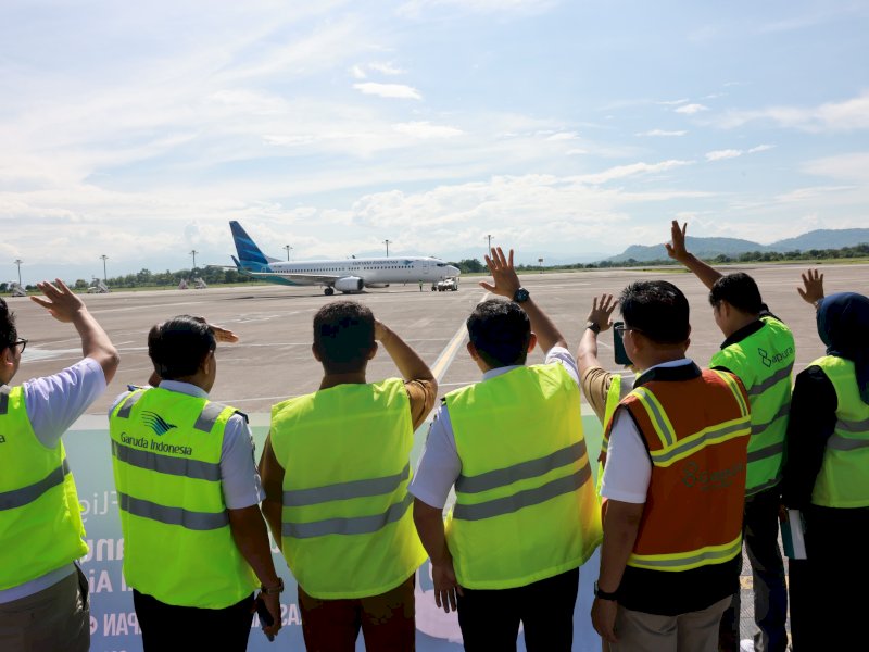Pj Sekda Makassar Hadiri Peresmian Penerbangan Baru Garuda Indonesia Makassar-Balikpapan