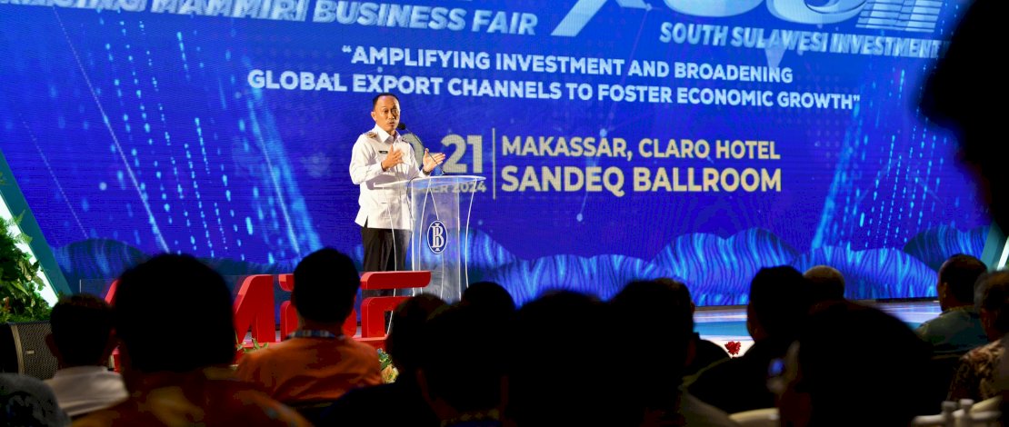 Anging Mammiri Business Fair South Sulawesi Investment Forum (AMBF x SSIF) yang diselenggarakan Bank Indonesia (BI) Perwakilan Sulsel, di Hotel Claro Makassar, Rabu, 20 November 2024. Anging Mammiri Business Fair South Sulawesi Investment Forum (AMBF x SSIF) yang diselenggarakan Bank Indonesia (BI) Perwakilan Sulsel, di Hotel Claro Makassar, Rabu, 20 November 2024.