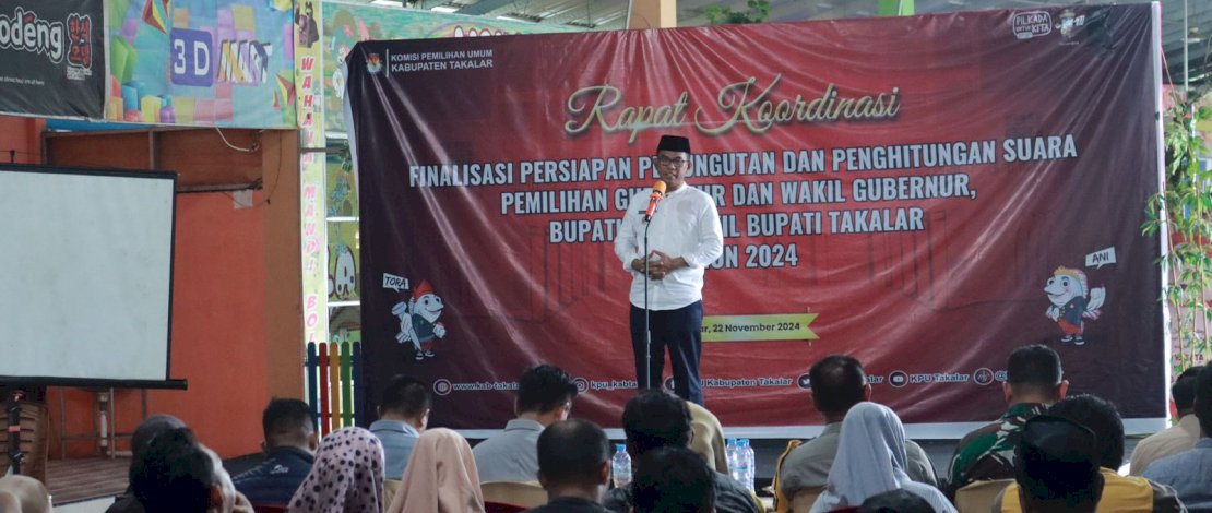 Rapat Koordinasi Finalisasi Persiapan Pemungutan dan Penghitungan Suara pada Pemilihan Gubernur, Wakil Gubernur, Bupati, dan Wakil Bupati Takalar Tahun 2024. Rapat Koordinasi Finalisasi Persiapan Pemungutan dan Penghitungan Suara pada Pemilihan Gubernur, Wakil Gubernur, Bupati, dan Wakil Bupati Takalar Tahun 2024.