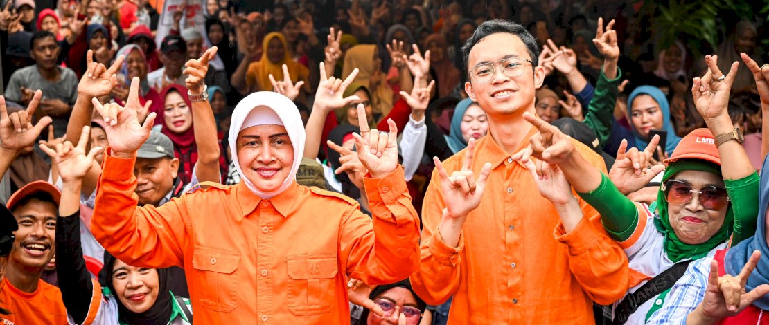 Pasangan calon Wali Kota dan Wakil Wali Kota Makassar nomor tiga, Indira Yusuf Ismail dan Ilham Ari Fauzi (INIMI), menutup masa kampanye dialogis mereka di Kelurahan Maricaya Baru, Kecamatan Mamajang, Sabtu (23/11/2024).
