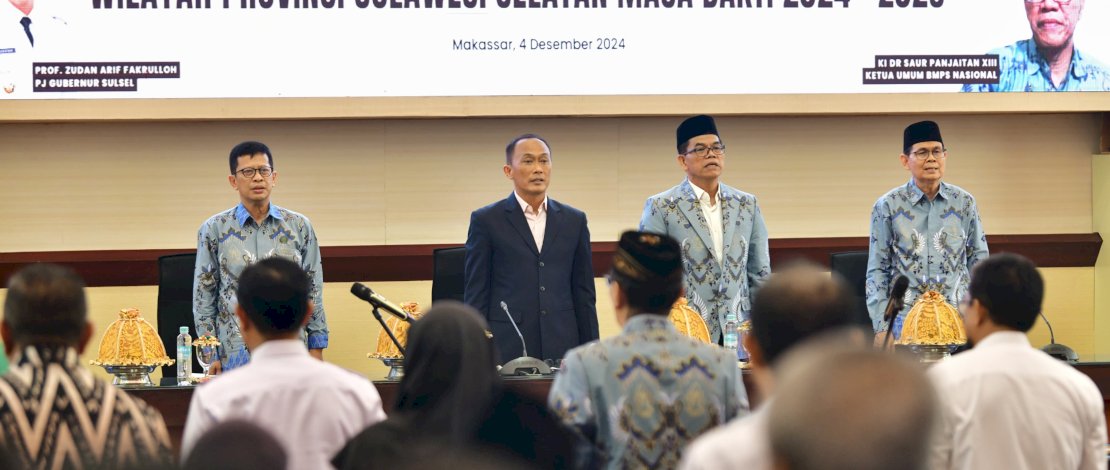 Pelantikan pengurus BMPS Sulsel, yang dilaksanakan di Ruang Rapat Pimpinan Kantor Gubernur Sulsel, Rabu, 4 Desember 2024.