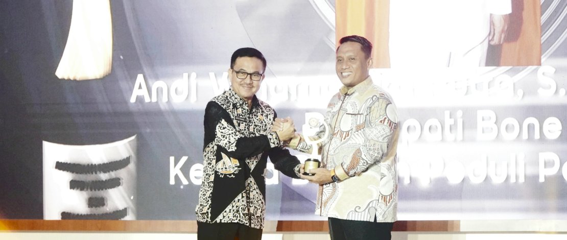 Pj. Bupati Bone Raih Penghargaan Kepala Daerah Peduli Penyiaran KPID Award 2024
