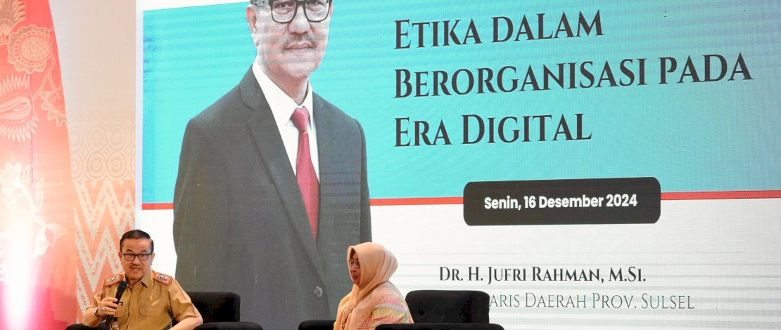 Sekretaris Daerah Provinsi Sulawesi Selatan Jufri Rahman menjadi narasumber dalam seminar yang digelar Dinas Pemberdayaan Perempuan, Perlindungan Anak dan Pengendalian Penduduk (DP3A Dalduk) Provinsi Sulawesi Selatan, di Hotel Grand Claro, Makassar, Senin, 16 Desember 2024.