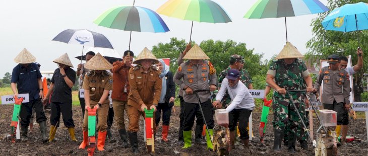 Serentak Se-Indonesia Bersama Mentan dan Kapolri, Pj Gubernur Prof Fadjry Djufry dan Forkopimda Kompak Tanam Jagung di Jeneponto