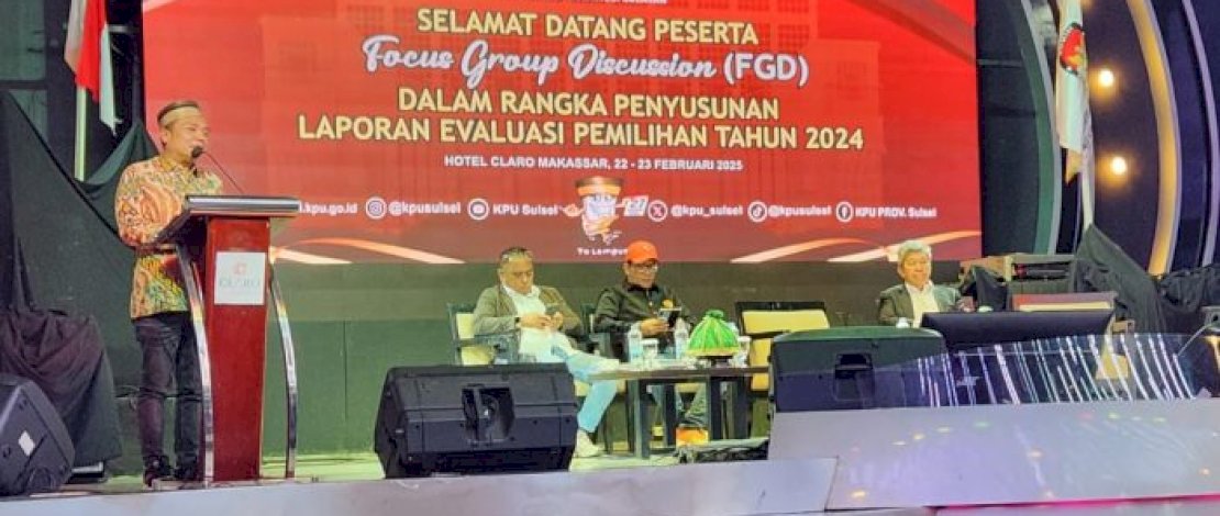 KPU Sulsel Gelar FGD Evaluasi Pemilu 2024 untuk Perbaikan Demokrasi KPU Sulsel Gelar FGD Evaluasi Pemilu 2024 untuk Perbaikan Demokrasi