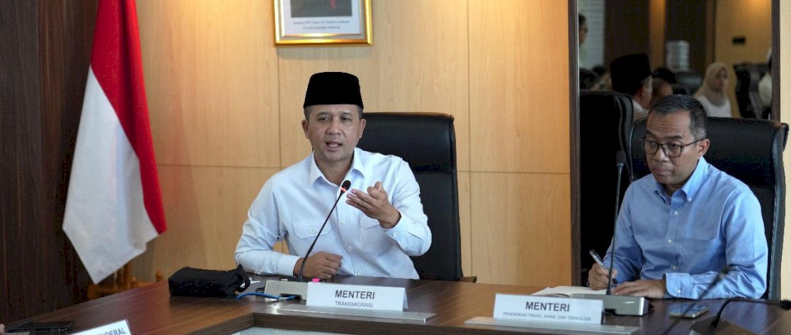Mentrans Temui Mendikti Saintek, Bahas Program Dapur SDM Unggul 'Transmigrasi Patriot'