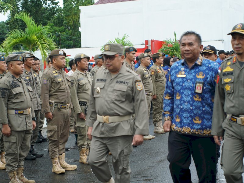 Bupati Takalar Pimpin Apel Kesiapsiagaan Satpol PP, Damkar, dan Penyelamatan