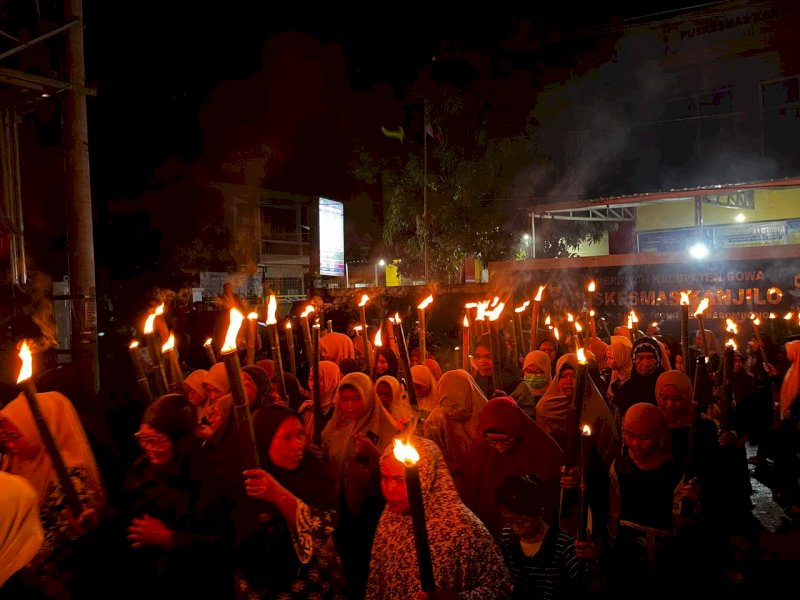 Setelah Dua Dekade, Pawai Obor dan Takbir Keliling Kembali Digelar di Barombong