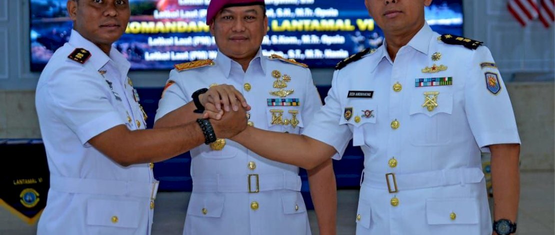 Danlantamal VI Pimpin Sertijab Danlanal Mamuju dan Danpomal Lantamal VI