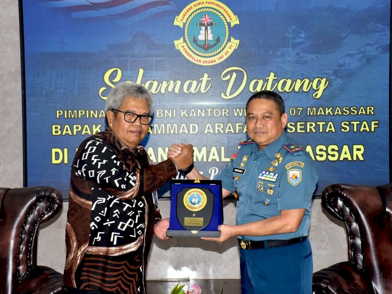 Lantamal VI dan BNI Wilayah 07 Makassar Perkuat Kerjasama di Berbagai Sektor