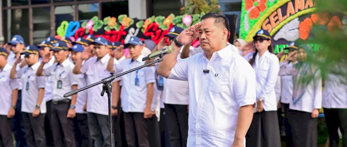 Hamzah Ahmad Pimpin Apel Perdana Sebagai Plt. Dirut Perumda Air Minum Kota Makassar
