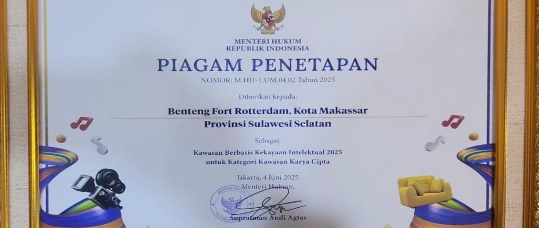 Fort Rotterdam dan Anjungan Pantai Losari jadi Kawasan Berbasis Kekayaan Intelektual