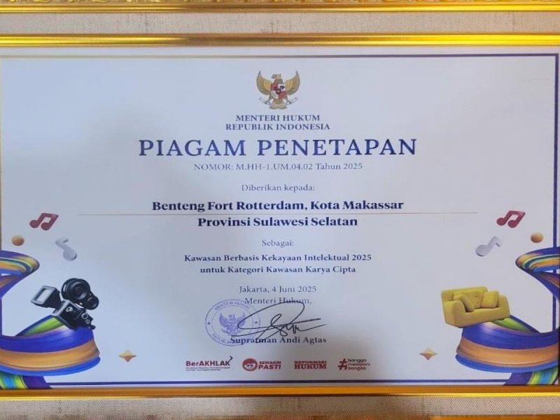 Fort Rotterdam dan Anjungan Pantai Losari jadi Kawasan Berbasis Kekayaan Intelektual