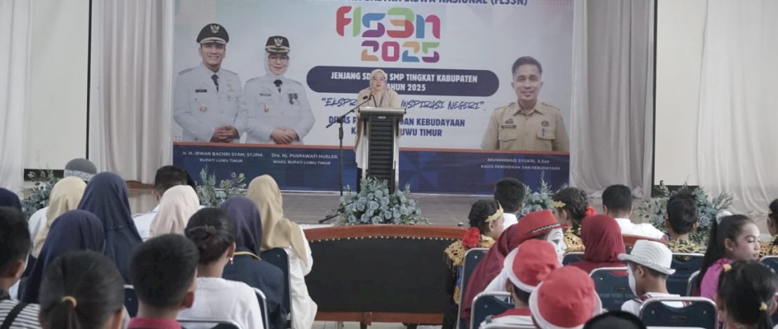 Festival Lomba Seni dan Sastra Siswa Nasional (FLS3N) tingkat SD dan SMP se Kabupaten Luwu Timur kembali digelar.