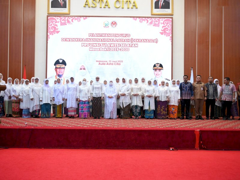 Pelantikan Pengurus Dekranasda Sulsel Masa Bakti 2025–2030, Perkuat Sinergitas untuk Kemajuan Industri Kerajinan