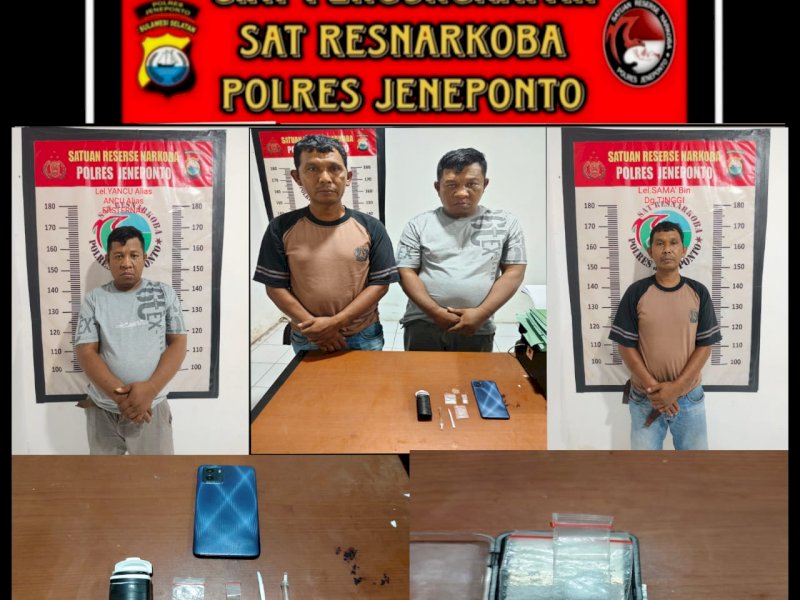 Operasi Antik Lipu 2025, Polres Jeneponto Tangkap Dua Pelaku Narkoba 