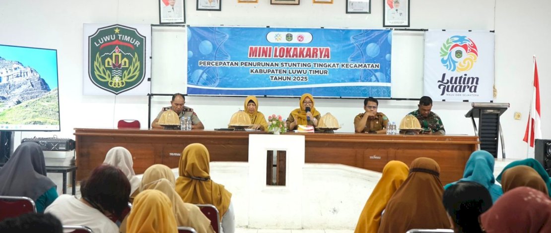 Mini Lokakarya Percepatan Penurunan Stunting Tingkat Kabupaten Luwu Timur Tahun 2025, yang digelar di Aula Kantor Camat Malili, Senin, 23 Juni 2025.