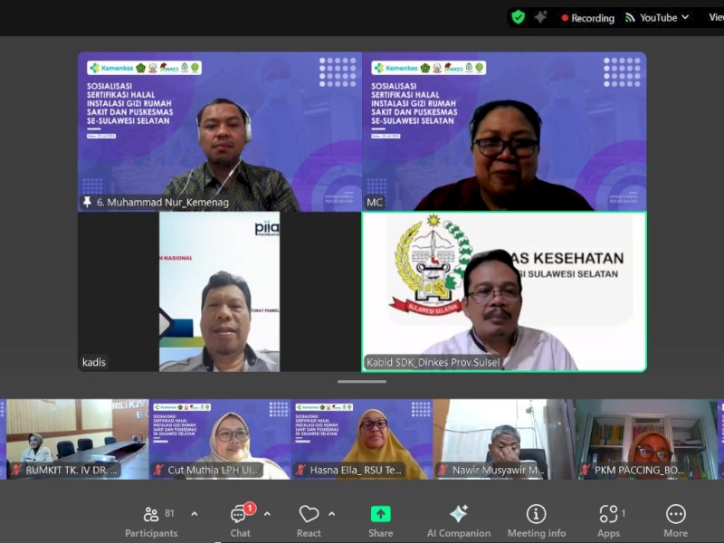 Instalasi Gizi Rumah Sakit dan Puskesmas se Sulsel Wajib Kantongi Sertifikasi Halal