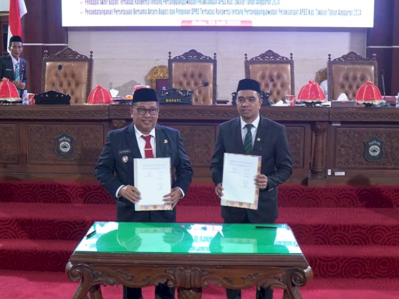 Bupati Takalar Hadiri Rapat Paripurna DPRD, Apresiasi Persetujuan Rancangan Perda Pertanggungjawaban APBD 2024