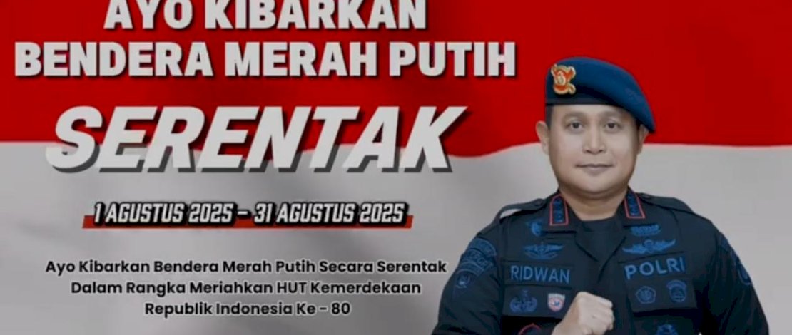 Brimob Polda Sulsel Imbau Masyarakat Kibarkan Bendera Merah Putih Serentak 