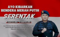 Brimob Polda Sulsel Imbau Masyarakat Kibarkan Bendera Merah Putih Serentak 