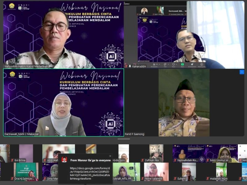 Gelar Webinar Kurikulum Berbasis Cinta, DPW PGMI Sulsel Buat Rencana Pembelajaran Berbasis AI
