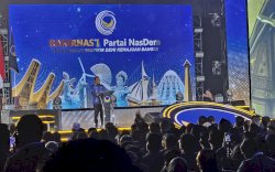 Dihadapan Peserta Rakernas Partai Nasdem, Gubernur Sulsel Sebut Kota Makassar Representatif Gelar Agenda Nasional