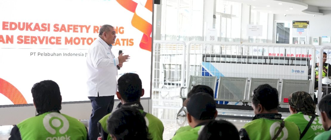 HUT Kemerdekaan RI, Pelindo Gelar Edukasi Safety Riding 80 Ojol di Makassar