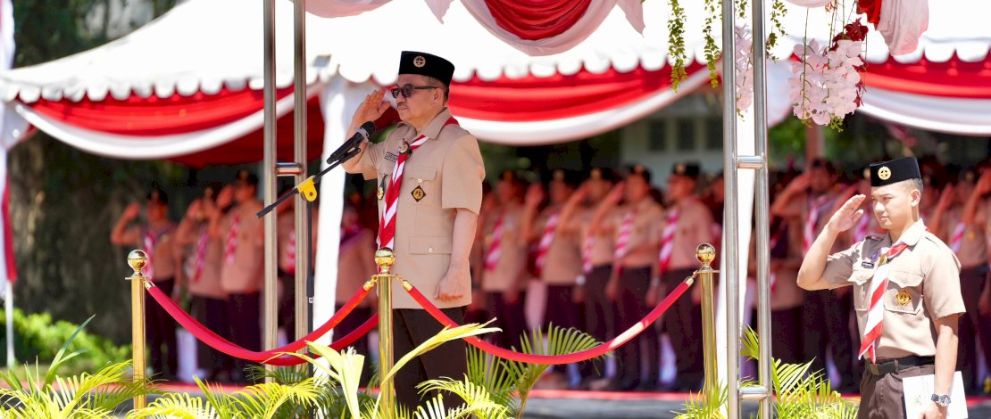 Sekda Sulsel Pimpin Apel Besar Hari Pramuka ke-64 di Barru