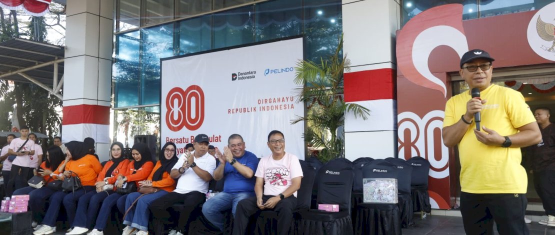 Pelindo Group Wilayah Kerja Makassar Meriahkan HUT Kemerdekaan RI ke-80 dengan Senam, Fun Games, Donor Darah  dan Bazaar UMKM
