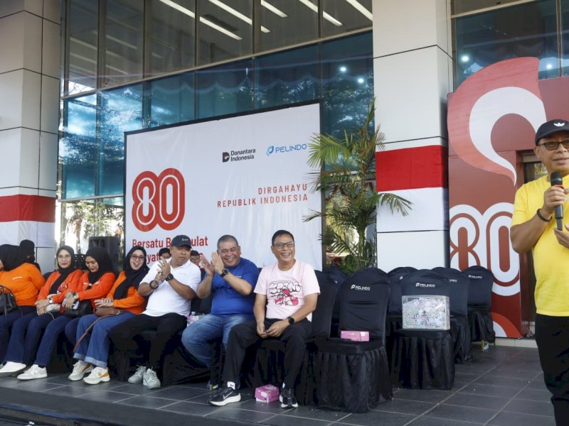 Pelindo Group Wilayah Kerja Makassar Meriahkan HUT Kemerdekaan RI ke-80 dengan Senam, Fun Games, Donor Darah  dan Bazaar UMKM