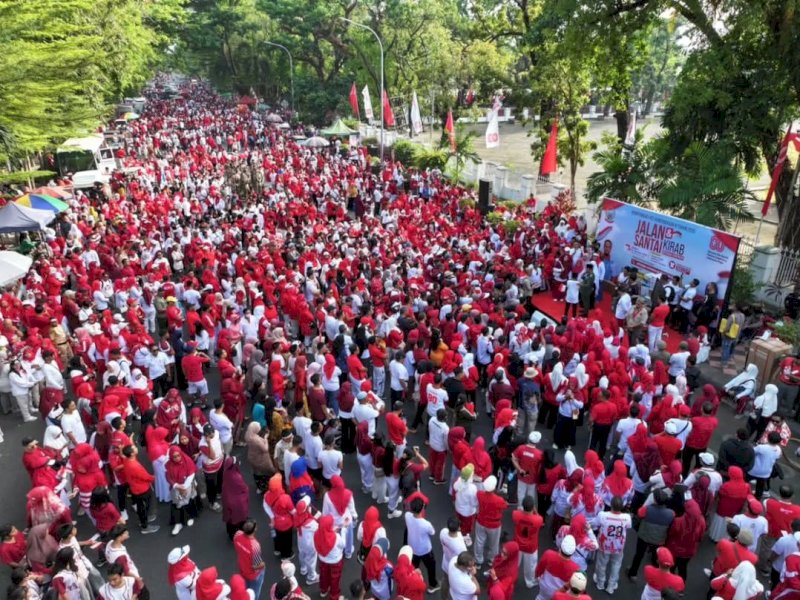 Gubernur Sulsel Lepas Puluhan Ribu Peserta Jalan Sehat dan Kirab Karnaval HUT Kemerdekaan RI ke-80
