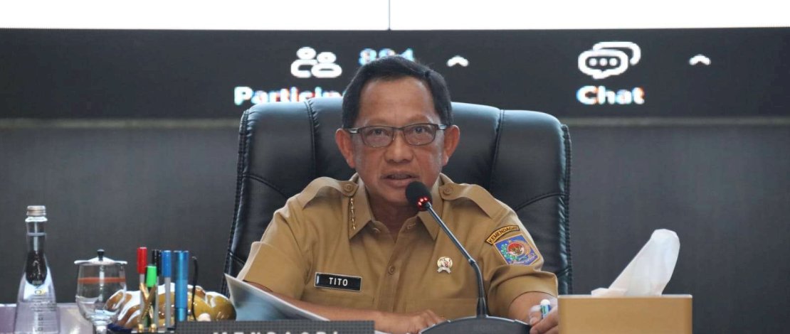 Menteri Dalam Negeri Tito Karnavian ketika memimpin Rapat Forum 8 (Delapan) Gubernur Percepatan Eliminasi Tuberculosis (TBC) di Gedung Sasana Bhakti Praja (SBP), Kantor Pusat Kementerian Dalam Negeri (Kemendagri), Jakarta, Selasa (26/8/2025). (Foto: Puspen Kemendagri)