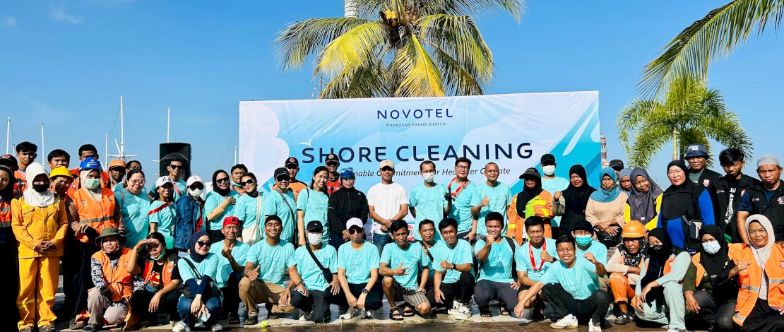 500 Kg Sampah di Losari Berhasil Dikumpulkan dalam Aksi Bersih Novotel Makassar