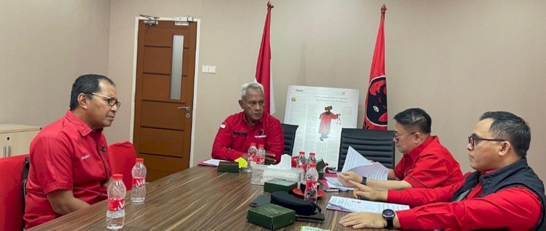 Danny Pomanto mengikuti uji kelayakan dan kepatutan (fit and proper test) di Kantor DPP PDIP, Jakarta, Selasa (7/10/2025).