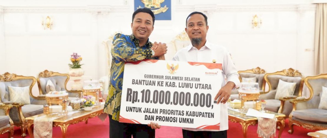 Gubernur Sulawesi Selatan, Andi Sudirman Sulaiman menerima kunjungan Bupati Luwu Utara (Lutra), Andi Abdullah Rahim, di Rumah Jabatan Gubernur Sulsel, Selasa (14/10/2025).