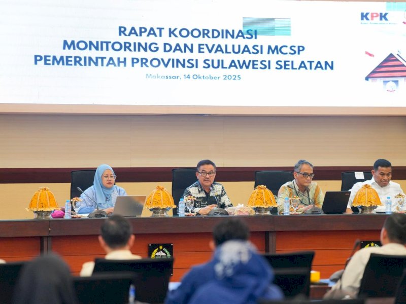 OPD Lingkup Pemprov Sulsel Diminta Percepat Penginputan MCSP Bersama KPK