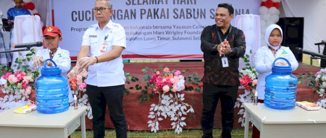 Hari Cuci Tangan Pakai Sabun (HCTPS) Sedunia turut diperingati di Kabupaten Luwu Timur, Rabu, 15 Oktober 2025.