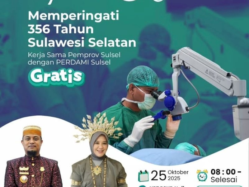 Operasi Katarak Gratis di RSUD Haji Makassar, Rayakan 356 Tahun Sulsel Bersama PERDAMI