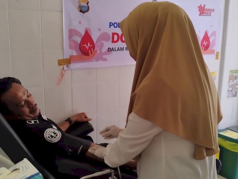 Sambut HUT ke-74 Humas Polri, Polres Selayar Gelar Donor Darah
