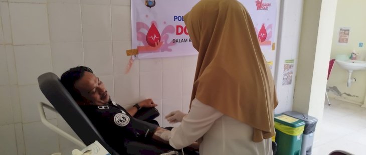 Sambut HUT ke-74 Humas Polri, Polres Selayar Gelar Donor Darah