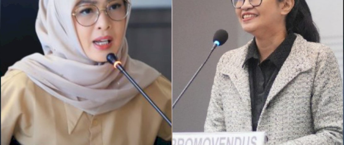 Ketua DPRD Provinsi Sulawesi Selatan Andi Rachmatika Dewi (Kiri) dan Aktivis sosial dan pegiat perlindungan anak Andi Widya Syadzwina (Kanan)