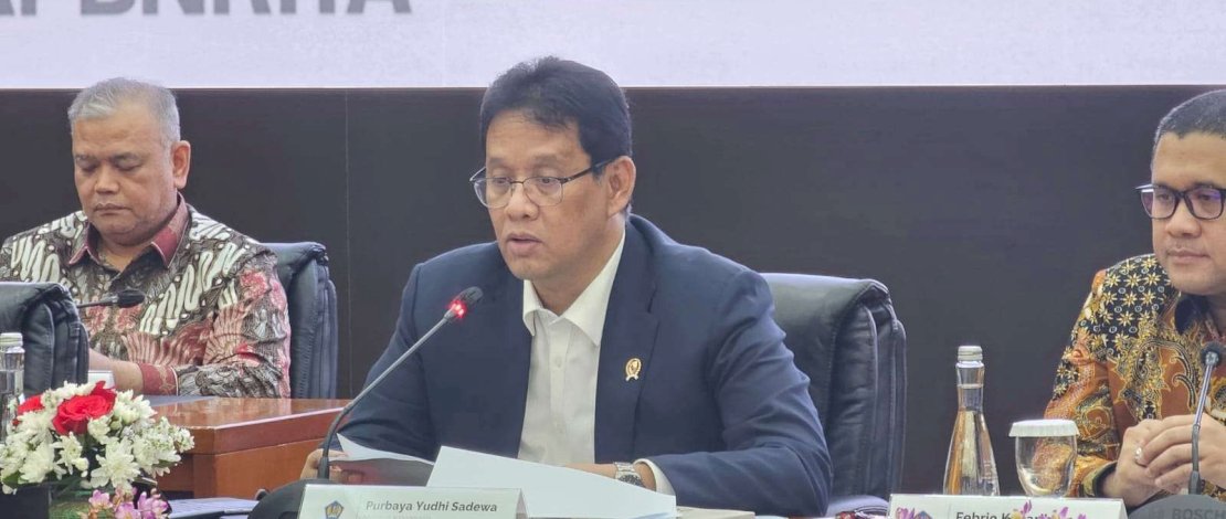 Menteri Keuangan, Purbaya Yudhi Sadewa dalam keterangan pers APBN Kita di Kementerian Keuangan, Kamis, 20 November 2025.