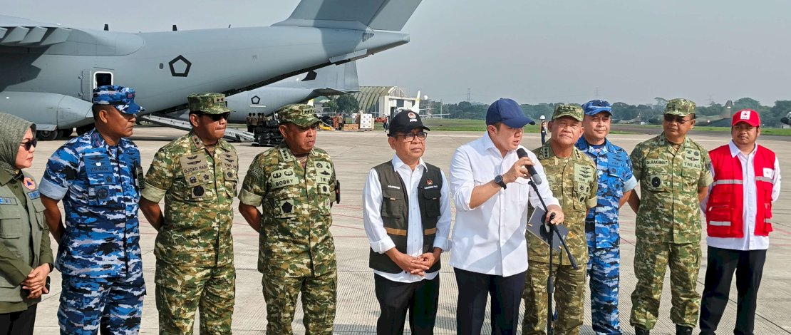 Bantuan mencakup 150 tenda serta 64 perahu karet untuk evakuasi. Pemerintah juga mengirim genset dan peralatan komunikasi untuk pemulihan jaringan.