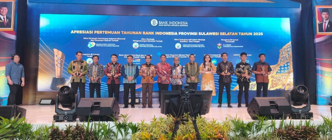 Pertemuan Tahunan Bank Indonesia (PTBI) Tahun 2025 dengan tema Tangguh dan Mandiri: Sinergi Mendorong Pertumbuhan Ekonomi Lebih Tinggi dan Berdaya Tahan, Jumat malam, 28 November 2025, yang dilaksanakan di Hotel Claro Makassar.